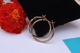 Сережки кільця Xuping Jewelry гладкі 3 см золотисті