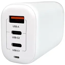 Швидка GaN зарядка 65W REMAX RP-U55 PD+QC 1xUSB-A 2xType-C EU Білий - мініатюра 2