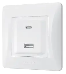 Розетка Videx Binera USB-A + USB-C PD20W біла (VF-BNCHRUC20-W) - мініатюра 2