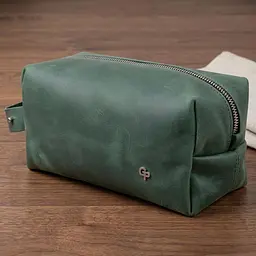 Шкіряна косметичка унісекс Grande Pelle 11573 зелений - мініатюра 1