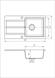 Кухонна мийка Romzha Quadro Maro RO43531, Коричневий - мініатюра 5