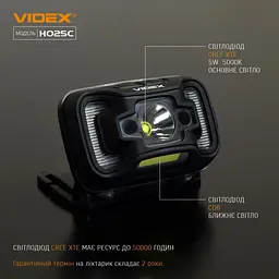 Налобний ліхтар Videx VLF-H025C [144616] - мініатюра 3