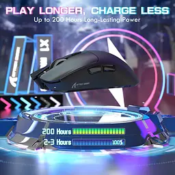 Мышка Attack Shark X1, Wireless/Bluetooth, 40000dpi. (PAW3395PRO), 6кн., Black - миниатюра 6