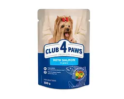 Вологий корм для собак малих порід Club 4 Paws Premium з лососем у соусі, 100 г