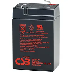 Акумулятор CSB AGM 6V (6V/4.5Ah/27Wh) (GP645) [112290]