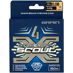 Шнур Brain Scout 4X 150 м (ca мo) 0.080 мм 4.4 кг - мініатюра 2