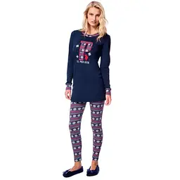 Піжама жіноча U.S. Polo Assn з довгим рукавом XL синя (15521)