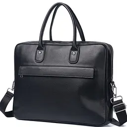 Шкіряна чоловіча сумка-портфель для ноутбука Tiding Bag M364A чорна