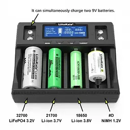 Зарядний пристрій для акумуляторів на 4+2 каналів для Ni-Mh/Li-ion/LiFePo4 крона LiitoKala Lii-D4XL - мініатюра 6