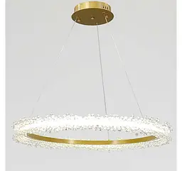 Кругла підвісна люстра світлодіодна Artlight 2055/600GD золотий сатин з декоративним кільцем 28W - мініатюра 3