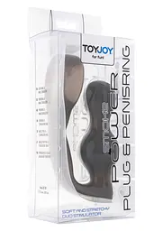 Анальна пробка з ерекційним кільцем Toy Joy Power Plug Penisring 11.5 см (сірий) - мініатюра 3