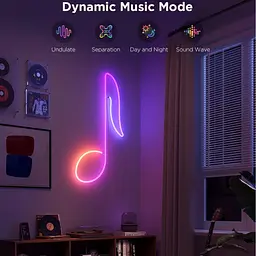 Стрічка світлодіодна розумна Govee H61D3 Neon Rope Light 2, 3м, RGBIC, WI-FI/Bluetooth, білий - мініатюра 8