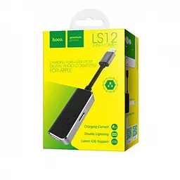 Перехідник адаптер Hoco LS12 dual lightning digital audio converter Red - мініатюра 2
