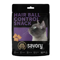 Ласощі хрумкі Savory Cats Snacks Pillows Hair Ball Control Для дорослих котів подушечки для виведення шерсті 180 г
