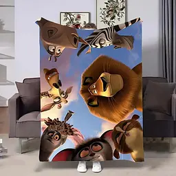 Плед Мадагаскар 3D плюшевий 160×200 см полуторний м’який