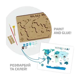 Набор для творчества Rosa Talent World Map 3D МДФ 30,5х37,5 см (4823098540014) - миниатюра 3