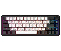 Бездротова механічна ігрова клавіатура GamePro MK-210-B Pro Black-White QLAB Orange Switches Hot-Swap