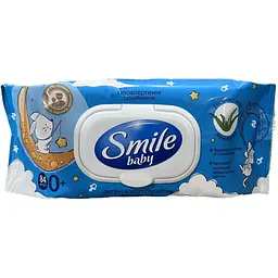 Серветки вологі гіпоалергенні Smile Baby 0 + з екстрактом алоє, 84 шт