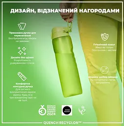 Пляшка для води ION8 1000 мл (ЕКО пляшка) BPA Free Green (I8RF1000GRE) - мініатюра 5