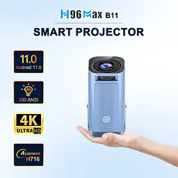 Проектор H96 MAX B11 LED LCD HD 200AL 16:9 H716 2G/16G Android 11.0 HDMI WiFi BT сірий - мініатюра 4