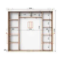 Шафа-купе Idea серія 7 230 x 45 x 210 см Дуб сонома - мініатюра 2