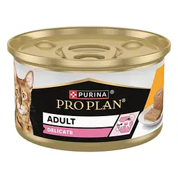 Набір вологий корм Purina Pro Plan для дорослих котів з чутливим травленням, мус з куркою 12х85 г - мініатюра 5