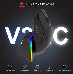 Мишка ігрова бездротова AJAZZ AJ139 V2 MC black - мініатюра 3