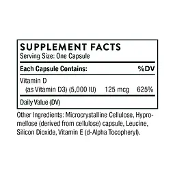 Витамин D Vitamin D-5000 NSF - 60 caps - миниатюра 2