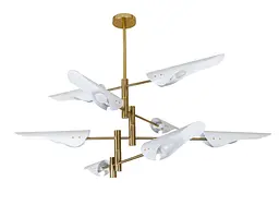 Люстра стельова Levistella 761V1019-8 WH, 8 плафонів, бронза, білий, сучасний стиль модерн
