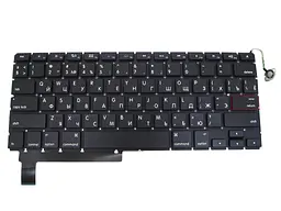Клавіатура для APPLE MB985 Macbook Pro (RU BLACK з підсвіткою клавіш, Горизонтальний Enter!). - мініатюра 2