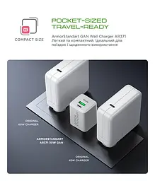 Мережевий зарядний пристрій ArmorStandart AR371 30W GaN Type-C + USB-A White (ARM77549) - мініатюра 6
