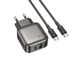 Мережевий зарядний пристрій Borofone BAS54A Absolute PD20W+QC3. 0 charger (EU) чорний - мініатюра 3