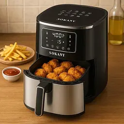 Аерофритюрниця Sokany SK 10052 1700 W Аерогриль безмасляна мультипіч для приготування без олії 7 л з сенсорним керуванням - мініатюра 5