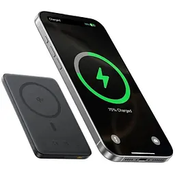 Зовнішній акумулятор Baseus PicoGo AM41 Ultra-Slim Qi2 Magnetic Power Bank 10000 mAh 27W - бездротове зарядне чорне - мініатюра 3