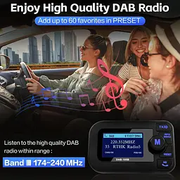 Автомобільний DAB+ Bluetooth адаптер DeepBetter з LCD дисплеєм, AUX і USB - мініатюра 4