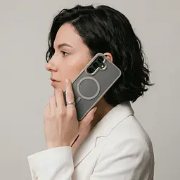 Чехол Samsung Galaxy S25 5G, Unit MagSafe, серый, прозрачный, магсейф, противоударный, магнитный, панель-накладка с поддержкой MagSafe, с поддержкой беспроводной зарядки, TPU+PC, защита всего корпуса, ударопрочный, ArmorStandart (ARM82262) - мініатюра 5