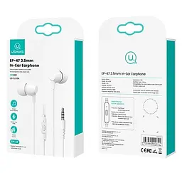 Дротова гарнітура Usams In-Ear Earphone US-SJ594 EP-47, 3.5mm, 1.2m, white - мініатюра 3