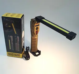 Ручний акумуляторний LED ліхтар світлодіодна 2хCOB+XPE кемпінгова лампа з магнітом і гачком ліхтарик UKC Work Light W08