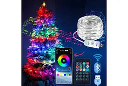 Світлодіодна розумна гірлянда Smart LED 20м IP65 з Bluetooth для ялинки від USB 20м - мініатюра 2