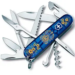 Ніж Victorinox Huntsman Ukraine 91мм 15функ син.прозор Українські мотиви