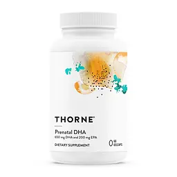 Омега-3 рыбий жир Thorne Prenatal DHA для сердца, мозга и зрения 60 капсул