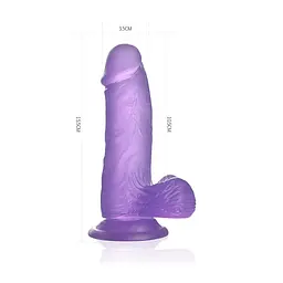 Фалоімітатор з мошонкою Jelly Studs Crystal Dildo фіолетовий - мініатюра 4