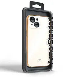 Чехол-накладка для Apple iPhone 15, Replica MagSafe, золотой, противоударный защитный чехол с магнитным кольцом MagSafe, защита всего корпуса, TPU+PC, зеркальный, выступающий бортик вокруг экрана, ArmorStandart (ARM76221) - мініатюра 5