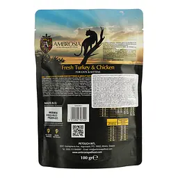 Набір: Сухий корм Ambrosia Grain Free для кошенят зі свіжою індичкою та куркою 100 г + Сухий корм Ambrosia Grain Free для котів зі свіжою фореллю та кроликом 100 г - мініатюра 4