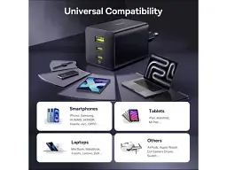 Мережевий зарядний пристрій BASEUS EnerFill FE11 100 W Black (P10182102123-00) - мініатюра 7