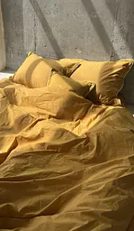 Комплект постільної білизни полуторний 155х215 см варена бавовна White Dream Охра (2006/2) - мініатюра 2