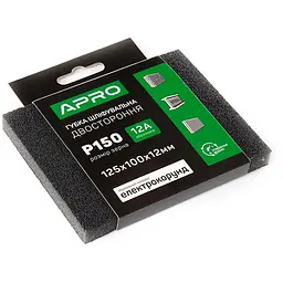 Губка шліфувальна Apro 125 x 100 x 12мм x P150