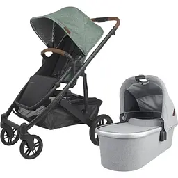 Прогулянкова коляска Uppababy Cruz V2 - GWEN + люлька Uppababy Carrycot-Stella Grey Brushed Melange Silver Frame