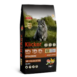 Сухий корм Klicker для кастрованих котів з ЛОСОСЕМ 3кг.