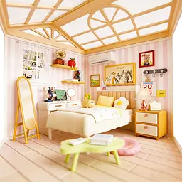 Конструктор-румбокс Спальня Mini House 8004-MH серії "Інтер'єр", зі світлом - мініатюра 5